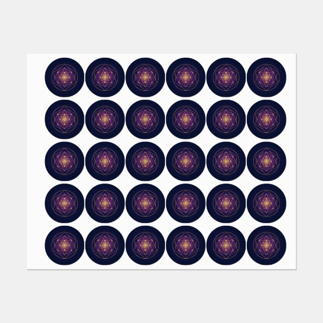 Étiquettes Celestial Golden Mandala — Balance in the Infinite (Feuille)