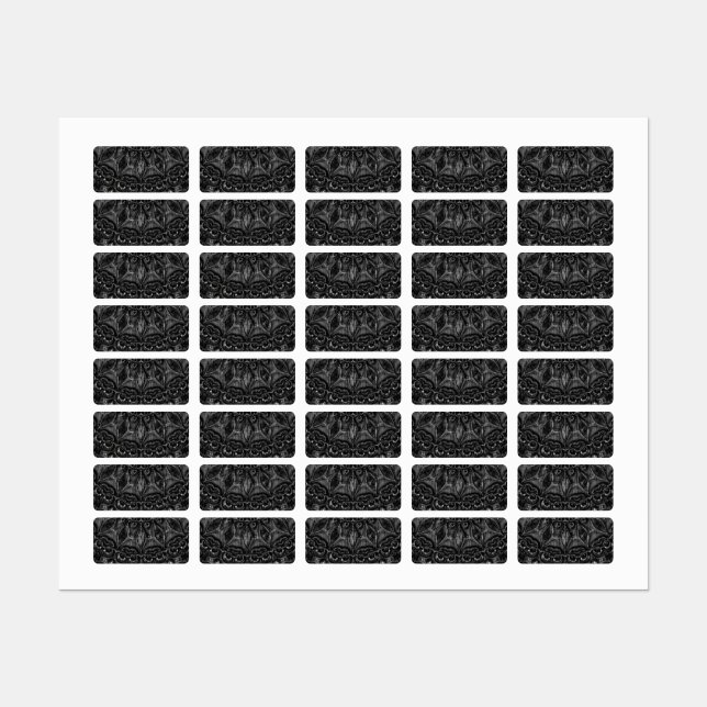 Étiquettes Charcoal Mandala  Labels (Feuille)