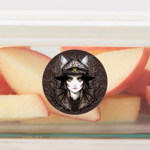 Étiquettes Chat de sorcière Halloween Déplaisant Portrait mig