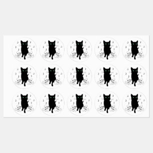 Étiquettes Chat noir entouré de notes de musique murmurantes