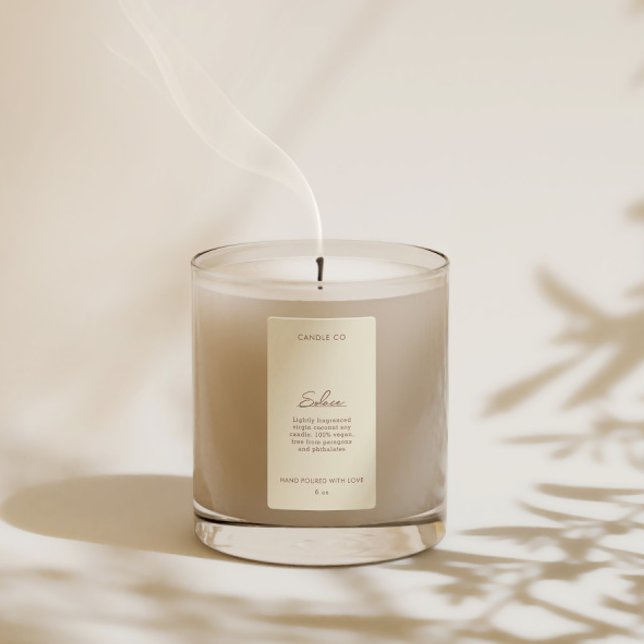 Étiquettes Chic moderne crème neutre produit de bougie couleu (Créateur téléchargé)