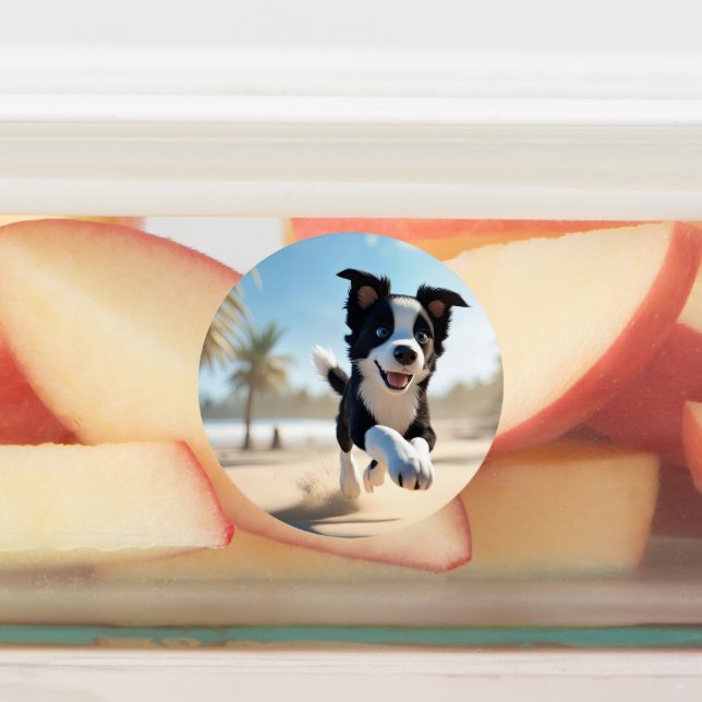 Étiquettes Chiots sur la plage (Apposé)