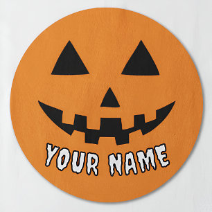 Étiquettes Citrouille orange personnalisée Halloween Votre no