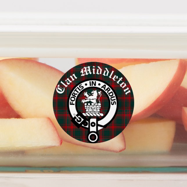 Étiquettes Clan Middleton Crest Badge et Tartan (Apposé)