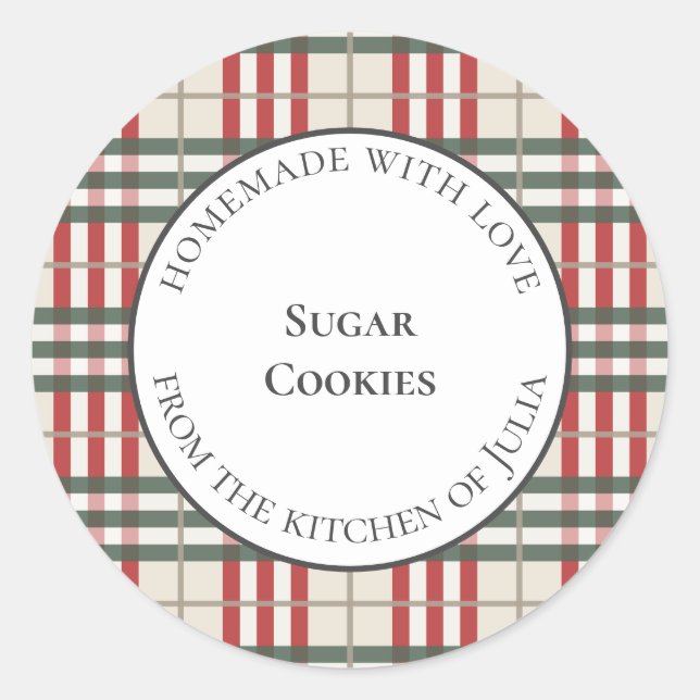 Étiquettes classiques de nourriture en plaid pour  (Devant)