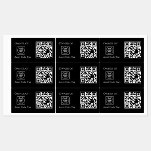Étiquettes Code QR d'actif noir   Suivi d'actif de propriété 