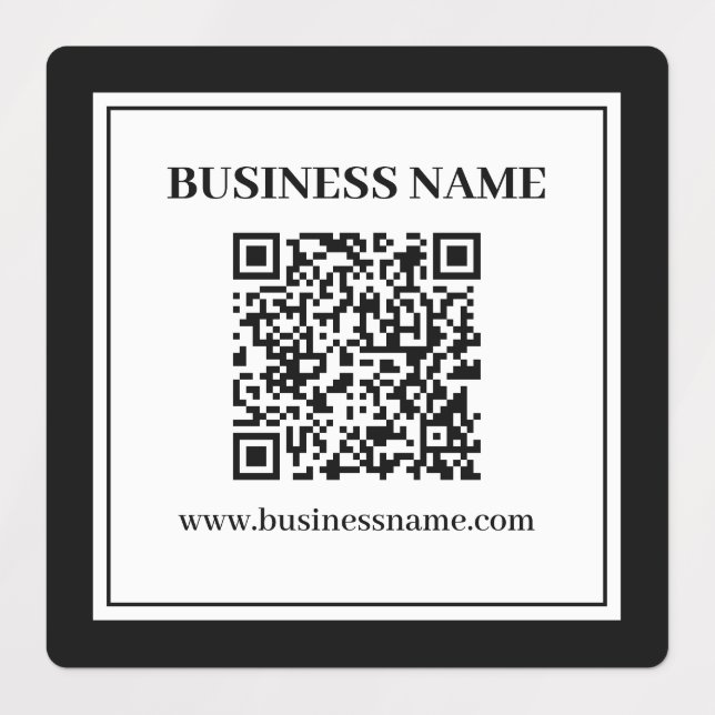 Étiquettes Code QR professionnel | Noir & Blanc (Design 1)