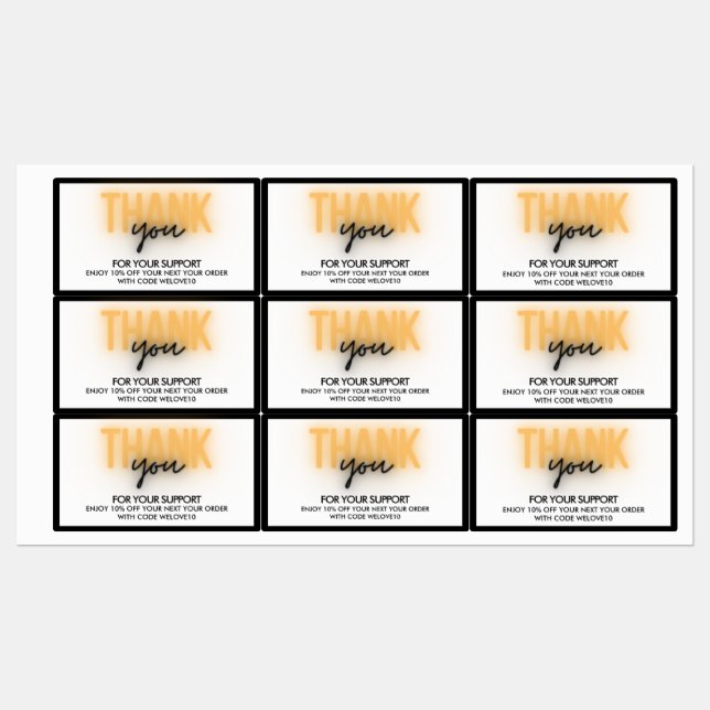 Étiquettes Code remise pour petites entreprises Merci (Feuille)