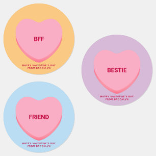 Étiquettes Coeurs de conversation d'amitié assortis mignons