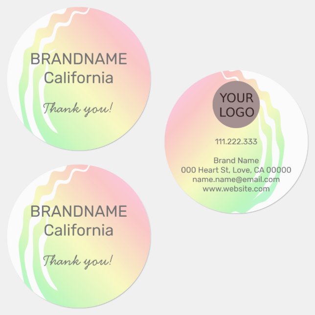 Étiquettes Colour Gradient Ombre Business Logo Marque personn (Groupe)
