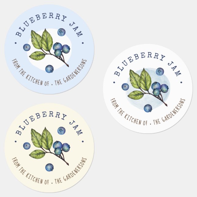 Étiquettes Confiture aux bleuets (Groupe)