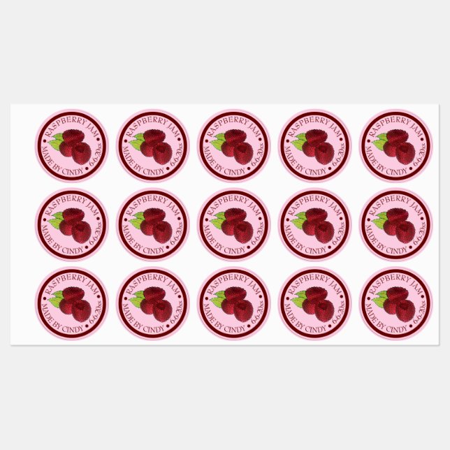 Étiquettes Confiture De Framboise Faite Maison Confiture Conf (Feuille)