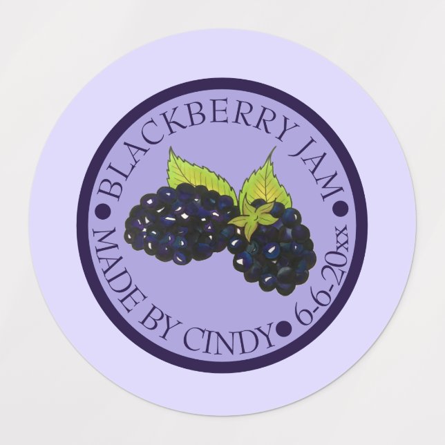 Étiquettes Congélations De Confiture De Blackberry Façonnées  (Design 1)