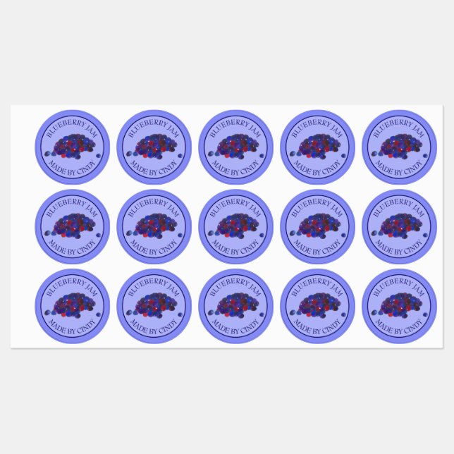 Étiquettes Congélations De Confiture De Blueberry Faits Maiso (Feuille)