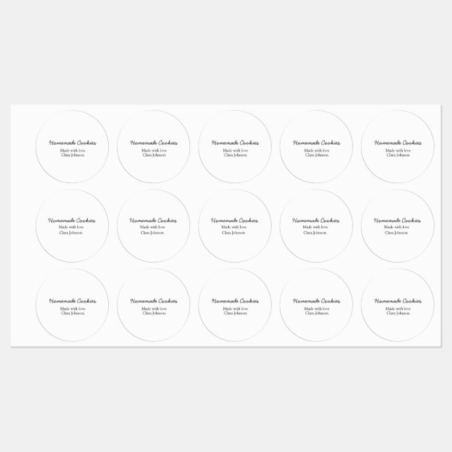 Étiquettes Cookiers faits maison ajouter votre nom de texte j (Feuille)