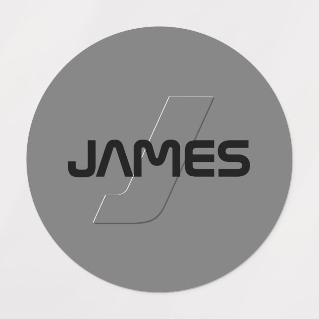 Étiquettes Cool personnalisable Nom et monogramme Vêtements (Design 1)