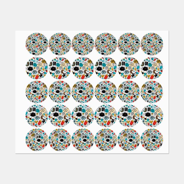 Étiquettes Crazy head (Feuille)