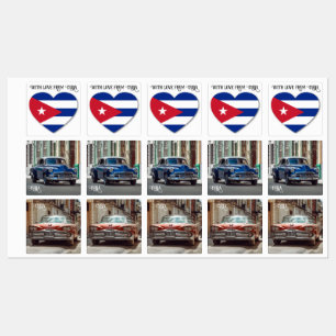 Étiquettes Cuba Love Texte personnalisé
