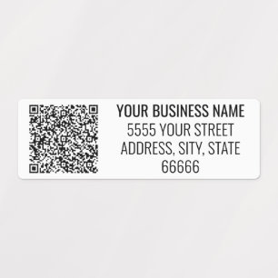 Étiquettes Custom QR Code Labels Your Business Name Address