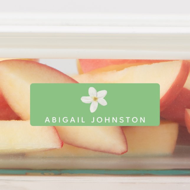 Étiquettes Cute Aquarelle Blanc Floral Monogramme Alimentatio (Apposé)