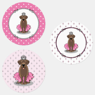 Étiquettes Cute Ballet Princesse Chocolat Labrador Retriever