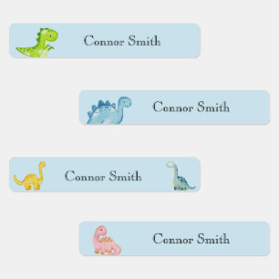Étiquettes Cute Dinosaures Garde de jour de l'école Nom Vêtem