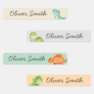 Étiquettes Cute Dinosaures Garde de jour Nom de l'école Vêtem