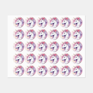 Étiquettes Cute Magique Unicorne
