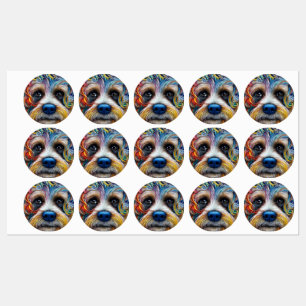 Étiquettes Cute Pop Art Terrier