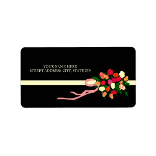 Étiquettes d'adressage de bouquet floral