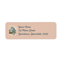 Étiquettes d'adresse chrétiennes à croix de fleurs