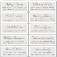 Étiquettes d'adresse de calligraphie de carte post