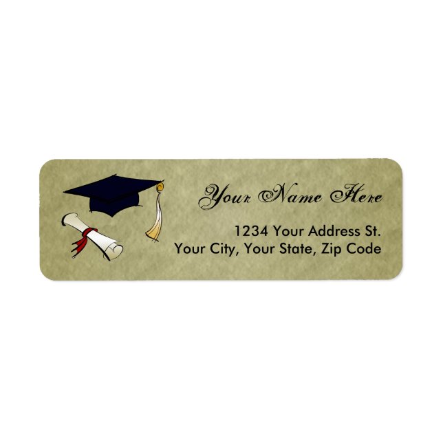 Étiquettes d'adresse de déclaration de diplôme (Devant)