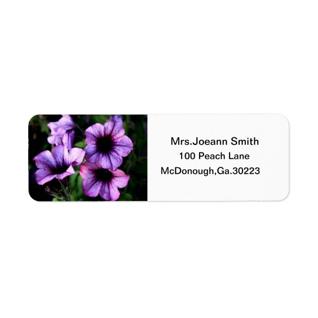 ÉTIQUETTES D'ADRESSE DE FLEURS PURPLE (Devant)