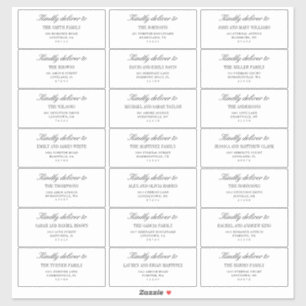 Étiquettes d'adresse de invité de mariage blanches