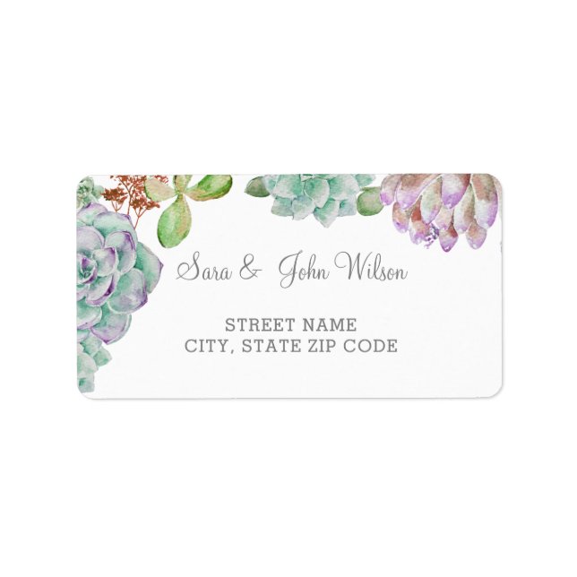 Étiquettes d'adresse de mariage avec cactus de dés (Devant)