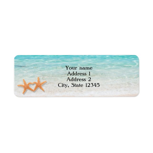 Étiquettes d'adresse de mariage de plage océanique (Devant)