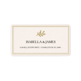 Étiquettes d'adresse de mariage élégantes minimali