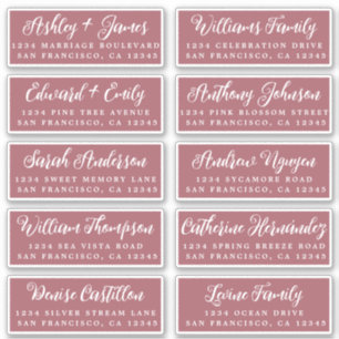 Étiquettes d'adresse de mariage Script Mauvewood p