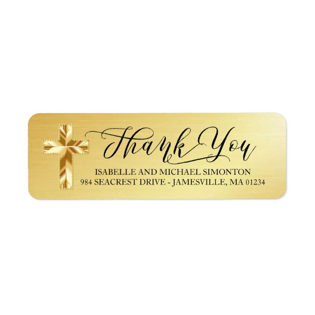 Étiquettes d'adresse de Merci chrétien (Devant)