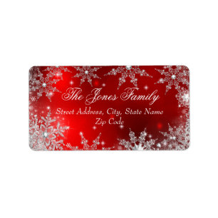 Étiquettes d'adresse de Noël Red Winter Wonderland