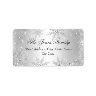 Étiquettes d'adresse de Noël Silver Winter Wonderl