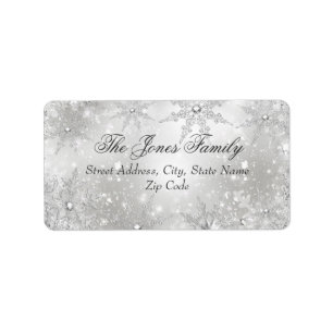 Étiquettes d'adresse de Noël Silver Winter Wonderl