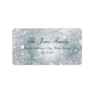 Étiquettes d'adresse de Noël Silver Winter Wonderl
