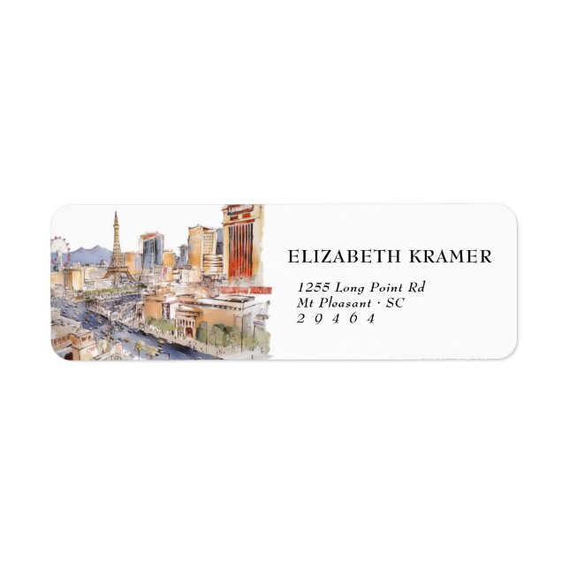 Étiquettes d'adresse de retour à thème Las Vegas (Devant)