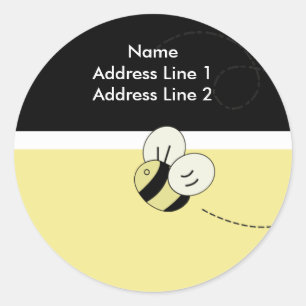 ÉTIQUETTES D'ADRESSE DE RETOUR ABEILLE HEUREUSE Bu