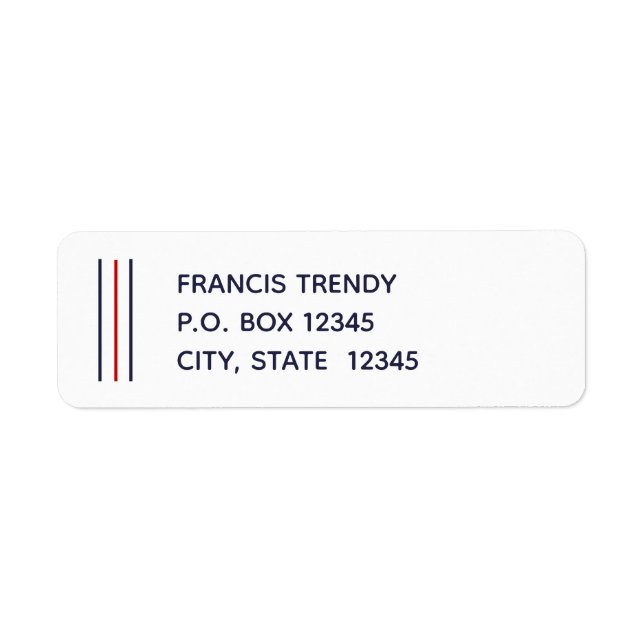 Étiquettes d'adresse de retour alignées à gauche (Devant)