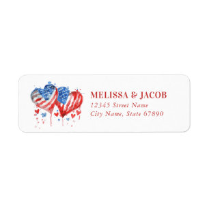 Étiquettes d'adresse de retour American Heart Flag