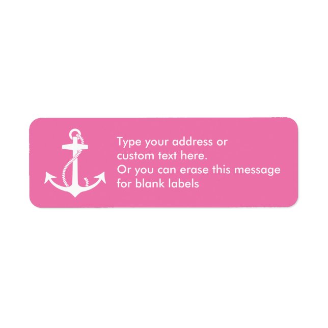 Étiquettes d'adresse de retour Ancres roses (Devant)