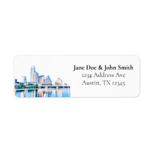 Étiquettes d'adresse de retour Austin Texas Skylin